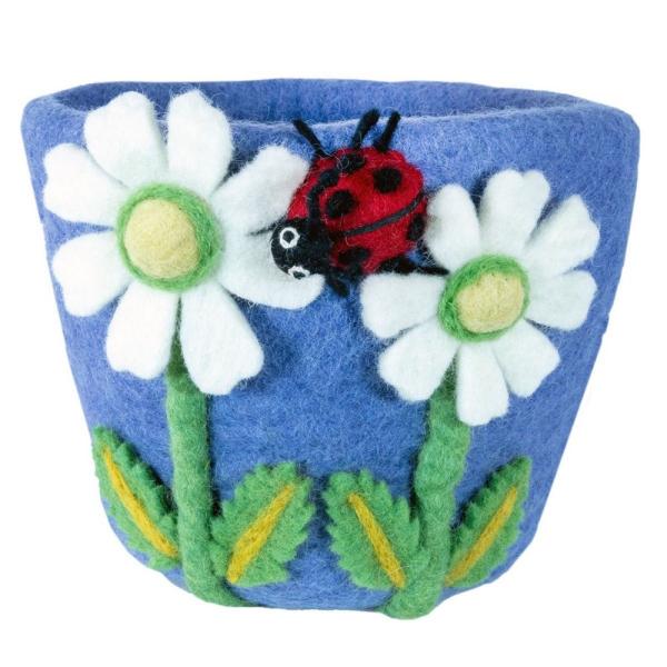 Daisy Ladybug Felt Pot